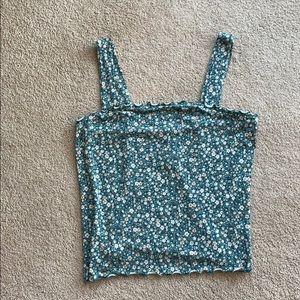 American eagle green floral tank top
